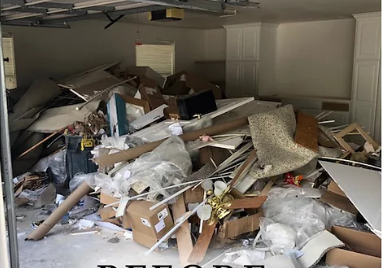 Before - Cluttered garage